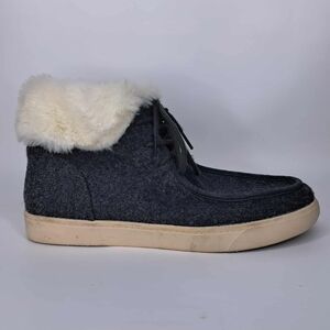 Yasha White Fur-Lined Sneakers